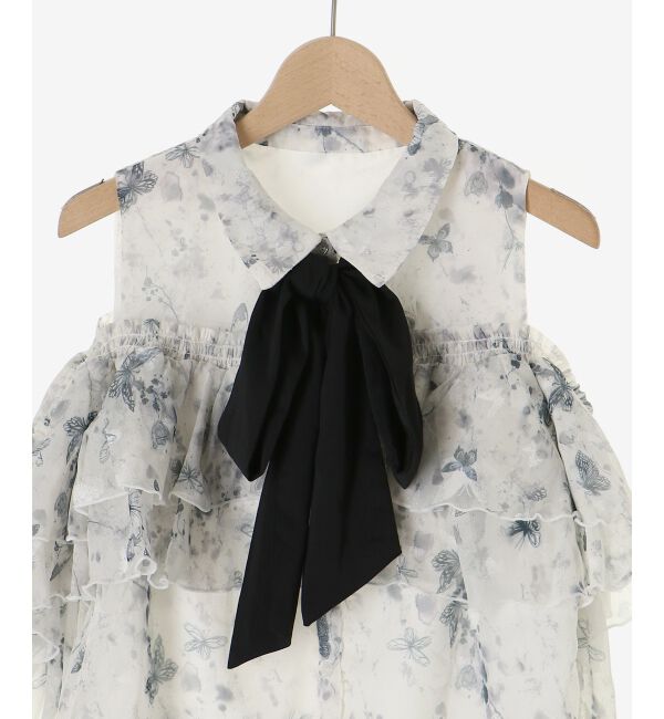  「バイカラーボウタイフリルブラウス」|シャツ・ブラウス|