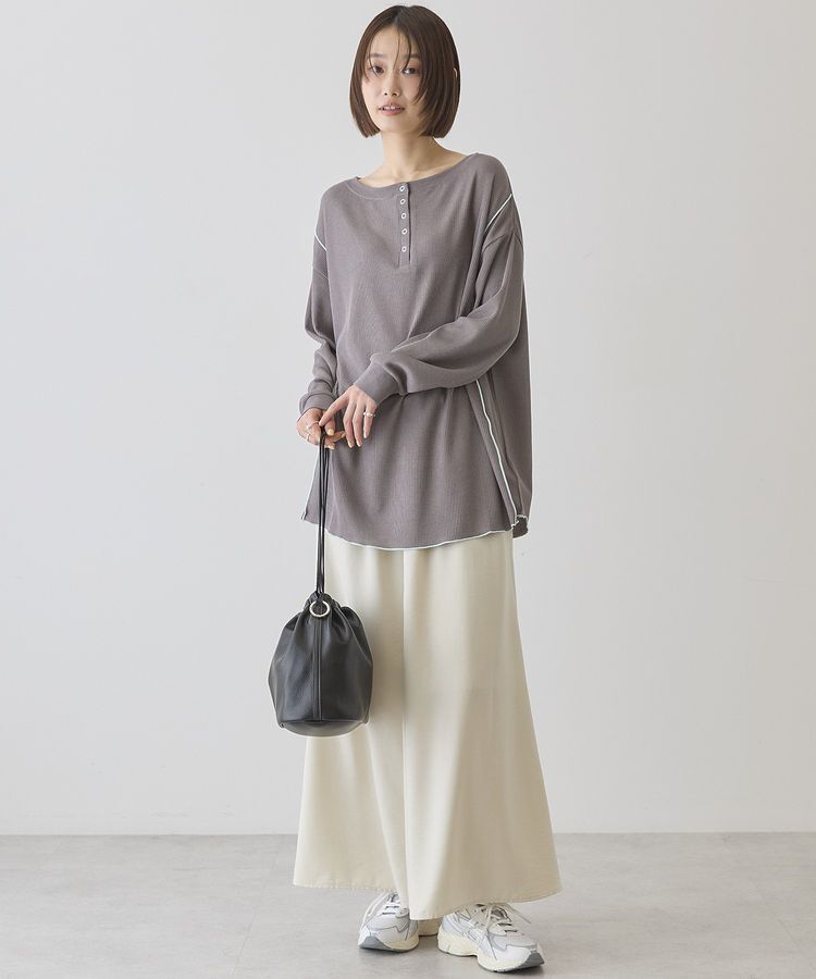 AMERICAN HOLIC「【選べる丈】ヘンリーネック ワッフルメロープルオーバー」|Tシャツ・カットソー|