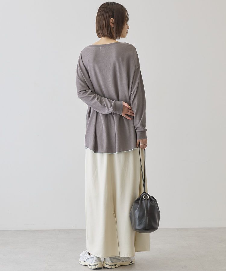 AMERICAN HOLIC「【選べる丈】ヘンリーネック ワッフルメロープルオーバー」|Tシャツ・カットソー|