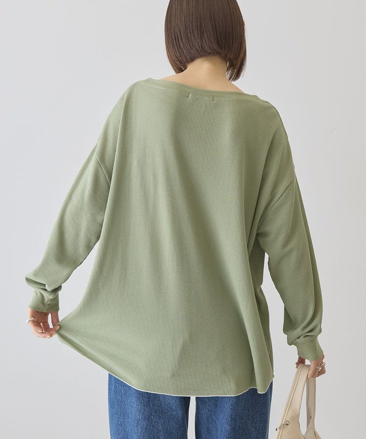 AMERICAN HOLIC「【選べる丈】ヘンリーネック ワッフルメロープルオーバー」|Tシャツ・カットソー|