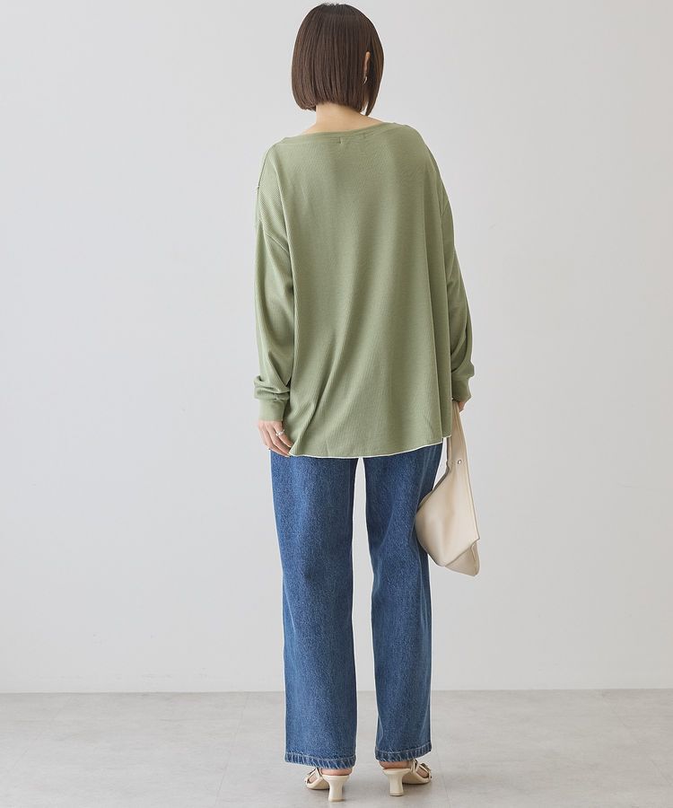 AMERICAN HOLIC「【選べる丈】ヘンリーネック ワッフルメロープルオーバー」|Tシャツ・カットソー|