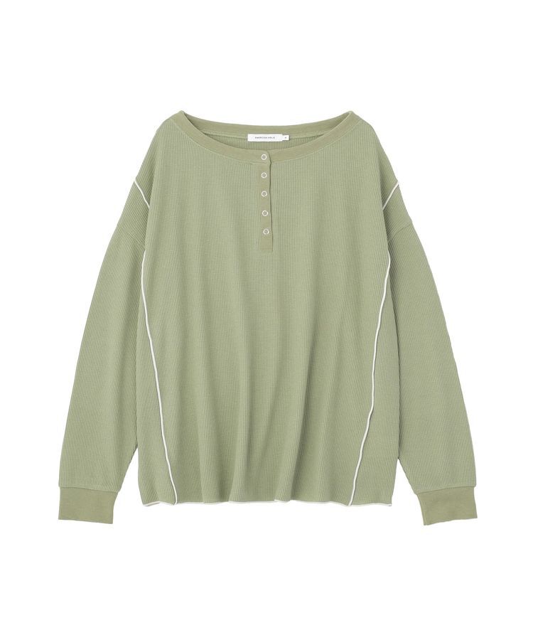 AMERICAN HOLIC「【選べる丈】ヘンリーネック ワッフルメロープルオーバー」|Tシャツ・カットソー|