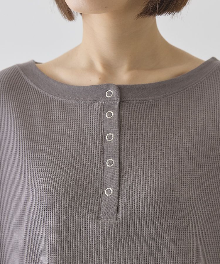 AMERICAN HOLIC「【選べる丈】ヘンリーネック ワッフルメロープルオーバー」|Tシャツ・カットソー|