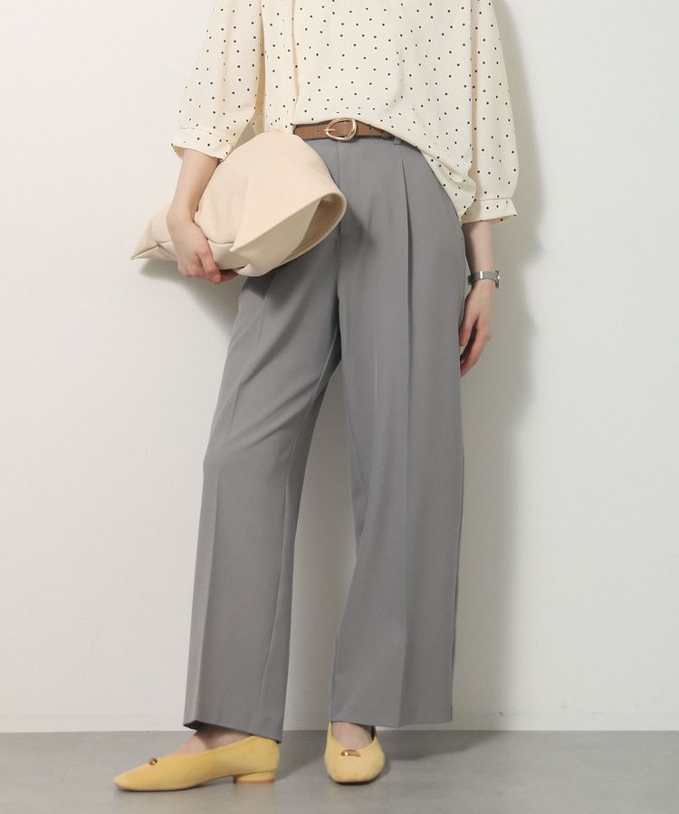 Green Parks「きれシルストレートワイドパンツ」|その他|Gray