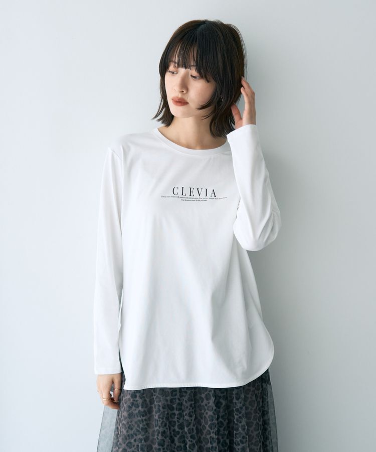 YECCA VECCA「ラウンドヘム長袖ロゴTee」|Tシャツ・カットソー|Off White