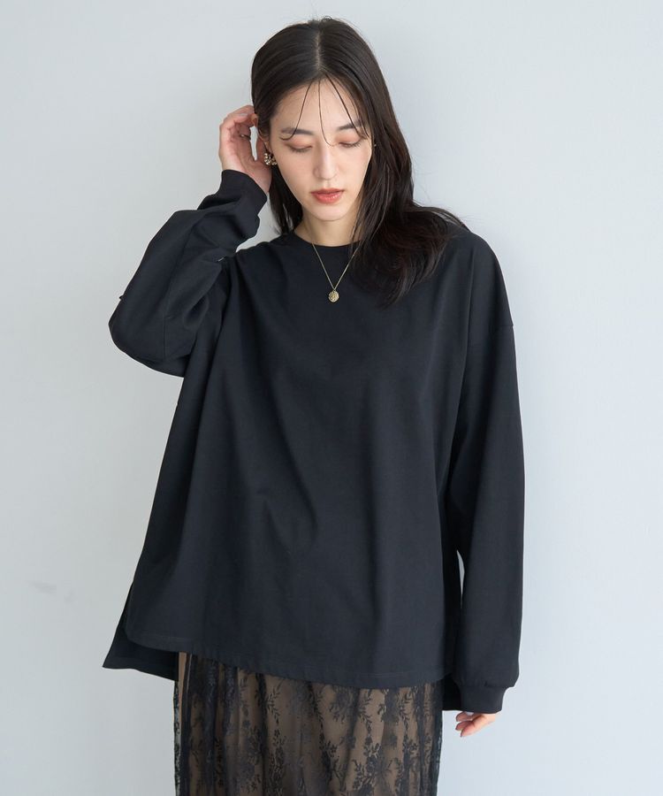 YECCA VECCA「コットンルーズプルオーバー」|Tシャツ・カットソー|Black