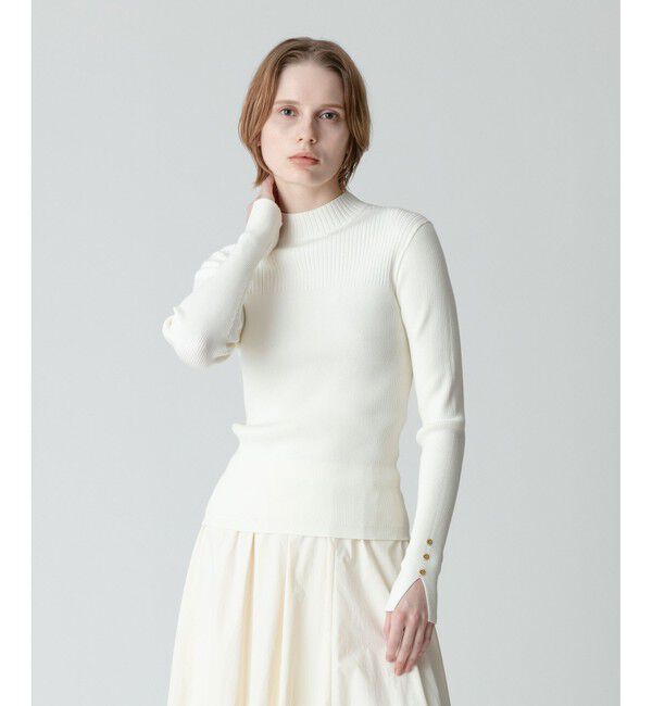 allureville「キリカエリブプルオーバー」|ニット・セーター|オフホワイト