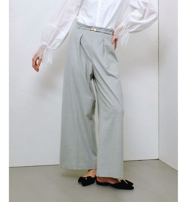 allureville「ポリエステル/Wストレッチタックパンツ」|チノ|