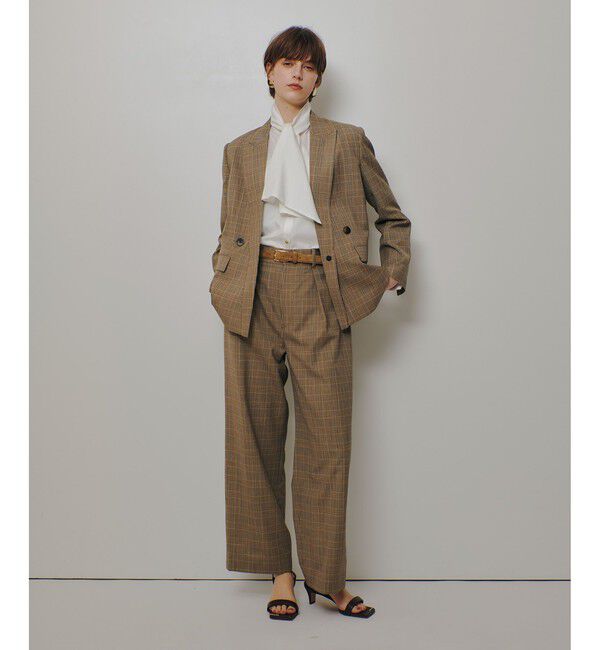 allureville「ディープタックチェックパンツ」|チノ|