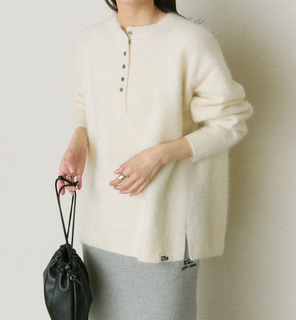  「【25th】FOX混ヘンリーネックニット」|ニット・セーター|