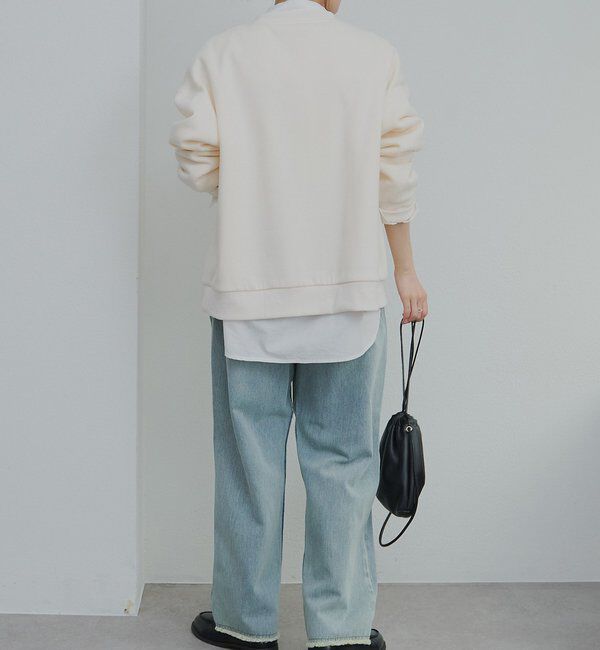  「フロッキープリントハーフジップ裏起毛スウェット」|プルオーバー|