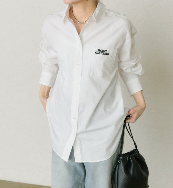  「コットンリヨセルロゴ刺繍シャツ」|シャツ・ブラウス|