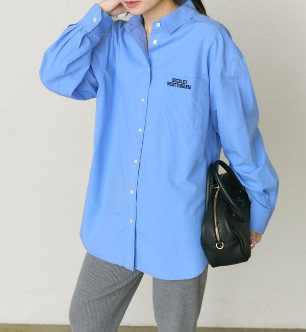  「コットンリヨセルロゴ刺繍シャツ」|シャツ・ブラウス|