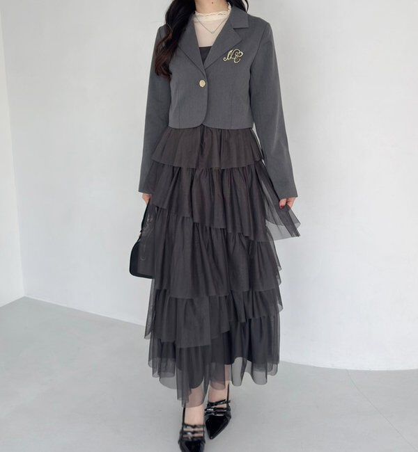  「【WEB限定リバイバル】ティアードチュールワンピース」|ワンピース|