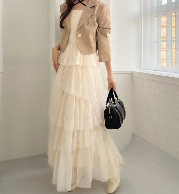  「【WEB限定リバイバル】ティアードチュールワンピース」|ワンピース|