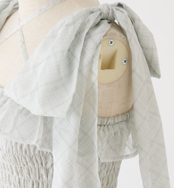  「【SMサイズ展開あり】肩リボンシャーリングワンピース」|ワンピース|