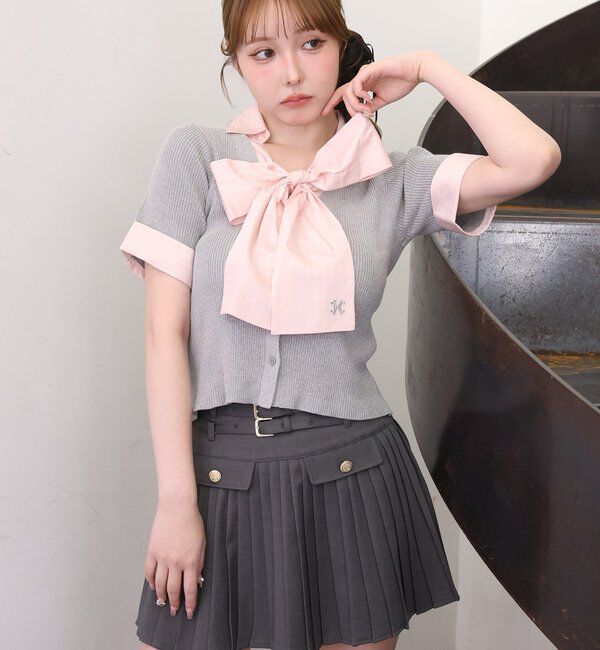  「【SMサイズ展開あり】ダブルベルト付きプリーツミニスカ－ト」|スカート|