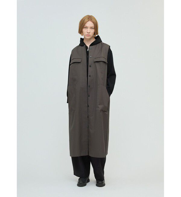 mizuiro ind「mizuiro ind ポケット付きクルーネックロングジレ」|ワンピース|