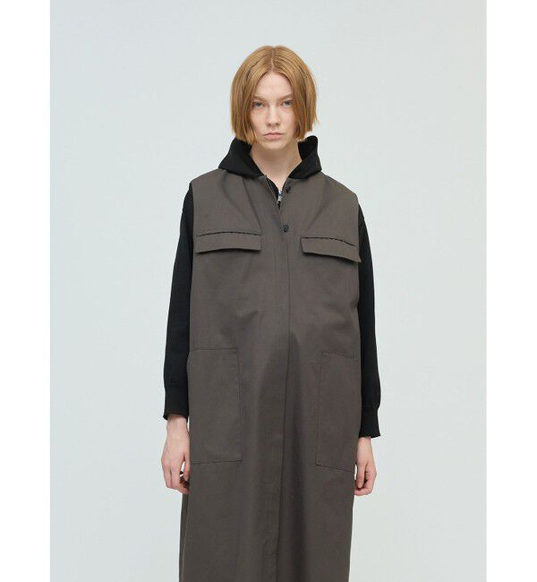 mizuiro ind「mizuiro ind ポケット付きクルーネックロングジレ」|ワンピース|