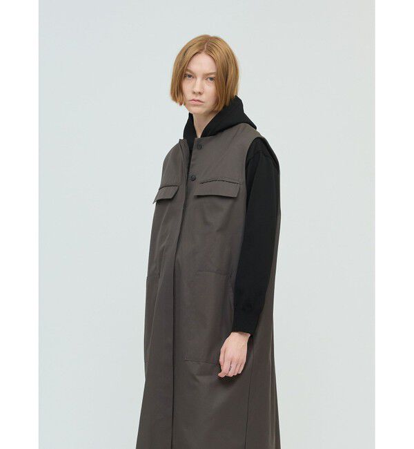 mizuiro ind「mizuiro ind ポケット付きクルーネックロングジレ」|ワンピース|