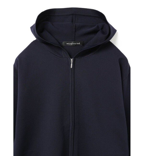 mizuiro ind「mizuiro ind ジップフードニットプルオーバー」|Tシャツ・カットソー|