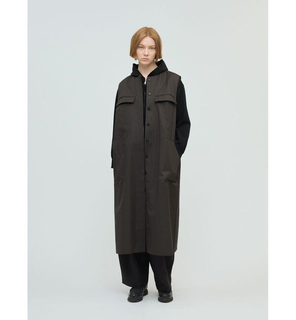 mizuiro ind「mizuiro ind ジップフードニットプルオーバー」|Tシャツ・カットソー|