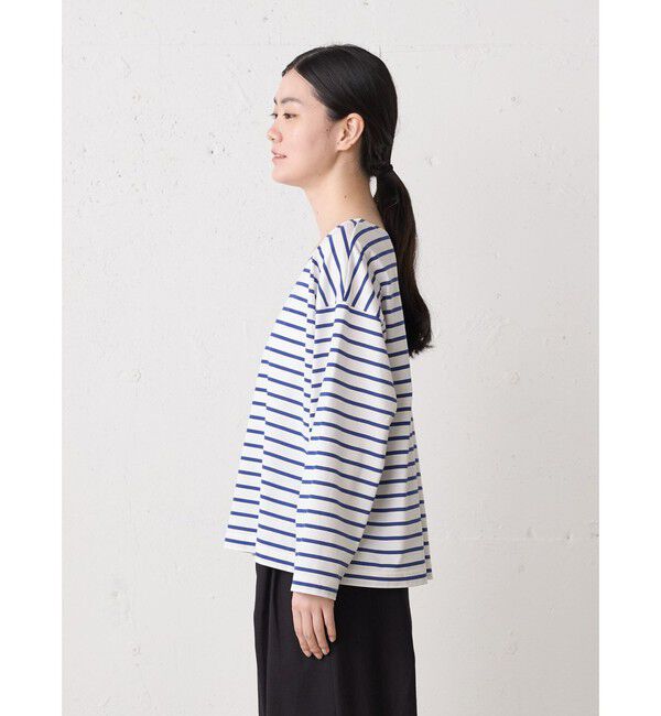 MidiUmi「MidiUmi ボーダーワイドプルオーバー」|Tシャツ・カットソー|