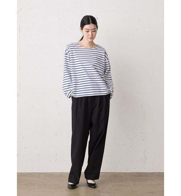 MidiUmi「MidiUmi ボーダーワイドプルオーバー」|Tシャツ・カットソー|