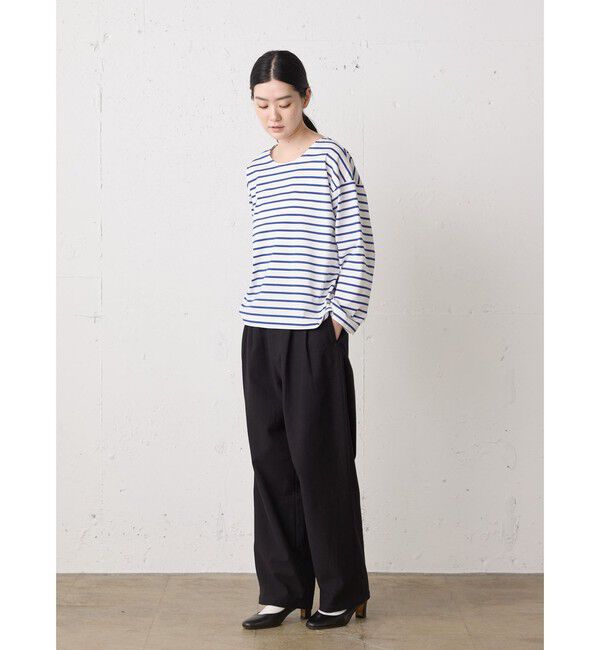 MidiUmi「MidiUmi ボーダーワイドプルオーバー」|Tシャツ・カットソー|