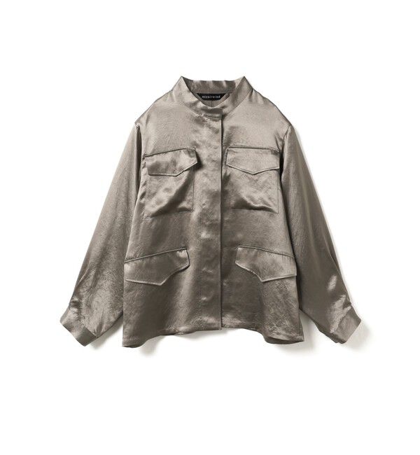 mizuiro ind「mizuiro ind サテンワークシャツ」|シャツ・ブラウス|ベージュ