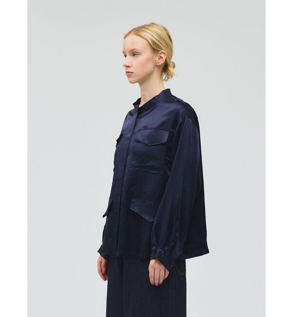 mizuiro ind「mizuiro ind サテンワークシャツ」|シャツ・ブラウス|