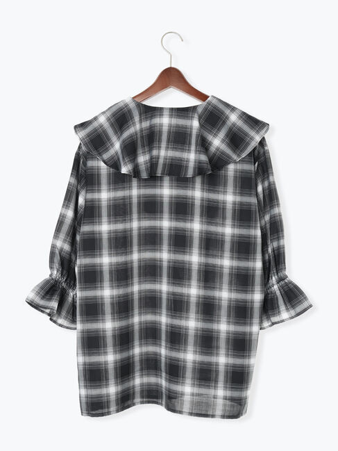 Te chichi TERRASSE「オンブレーチェックフリルブラウス《2025autumn catalog item》」|シャツ・ブラウス|