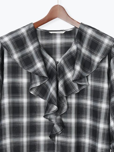 Te chichi TERRASSE「オンブレーチェックフリルブラウス《2025autumn catalog item》」|シャツ・ブラウス|