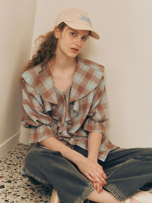 Te chichi TERRASSE「オンブレーチェックフリルブラウス《2025autumn catalog item》」|シャツ・ブラウス|