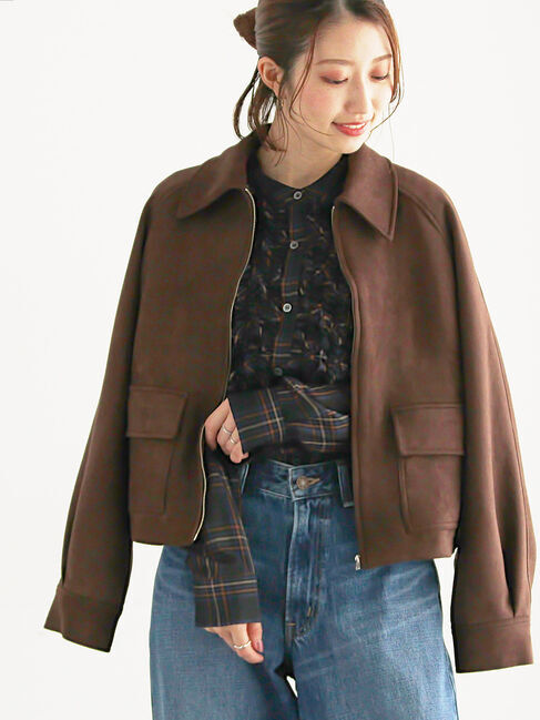 Te chichi「ファブリックアソート衿付きブルゾン」|ブルゾン・スタジャン|