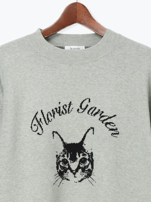 Te chichi TERRASSE「猫モチーフロゴニット」|ニット・セーター|