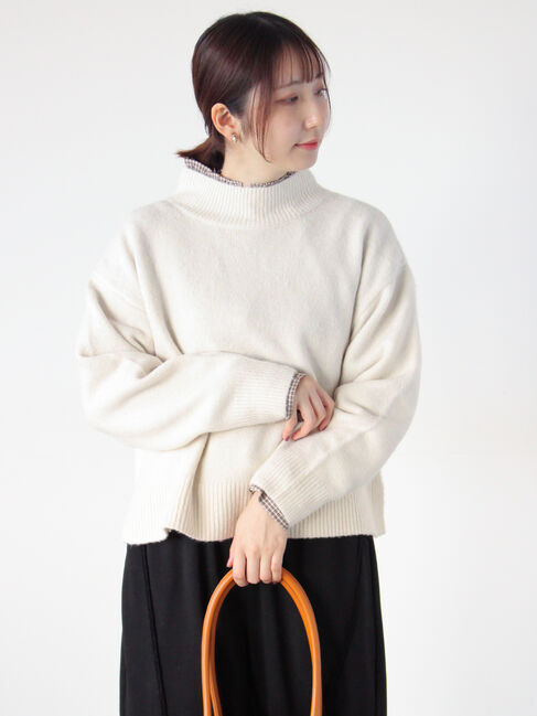 Te chichi TERRASSE「もちもちメランジボトルネックニット」|ニット・セーター|オフホワイト
