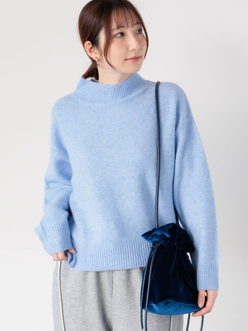 Te chichi TERRASSE「もちもちメランジボトルネックニット」|ニット・セーター|ブルー