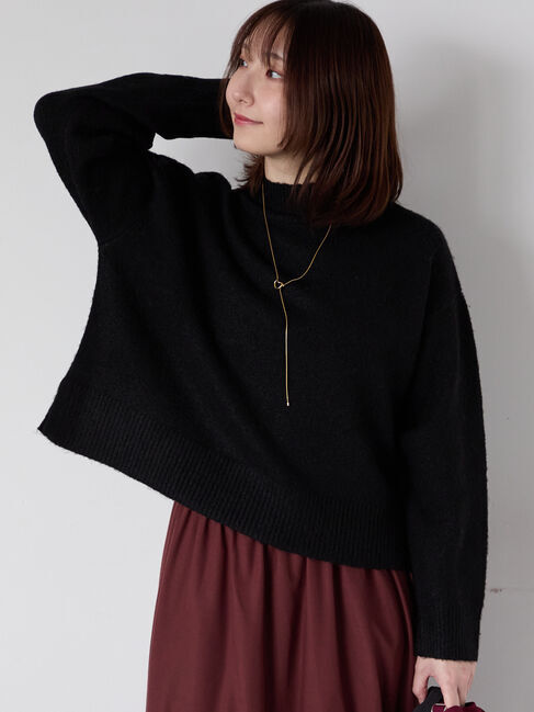 Te chichi TERRASSE「もちもちメランジボトルネックニット」|ニット・セーター|ブラック
