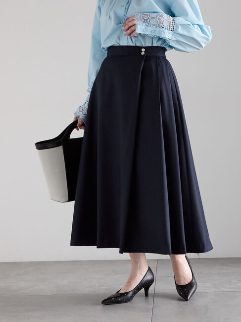 Te chichi「アシメタックフレアスカート」|スカート|ネイビー