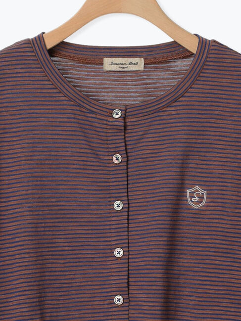 Samansa Mos2「ワンポイント刺繍シアーボーダーカーディガン」|カーディガン|