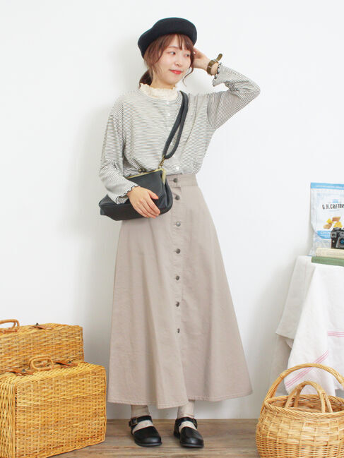 Samansa Mos2「ワンポイント刺繍シアーボーダーカーディガン」|カーディガン|