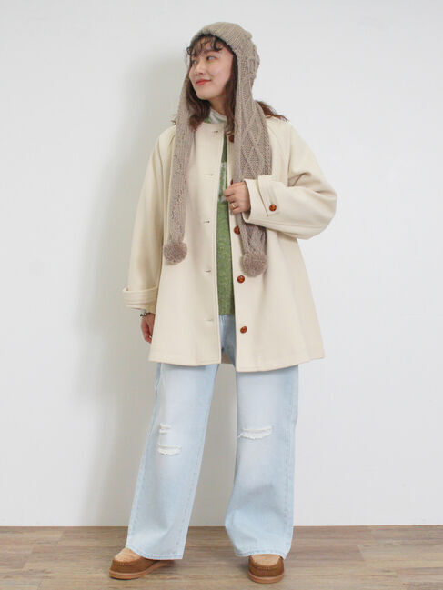 Samansa Mos2「ウーリーライクミドル丈クルーネックコート」|その他|