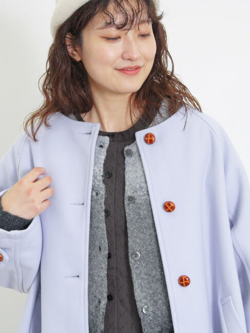 Samansa Mos2「ウーリーライクミドル丈クルーネックコート」|その他|