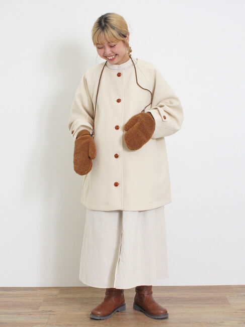 Samansa Mos2「ウーリーライクミドル丈クルーネックコート」|その他|