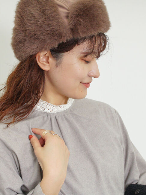 Samansa Mos2「【保温加工】襟レースブラウス」|シャツ・ブラウス|グレー