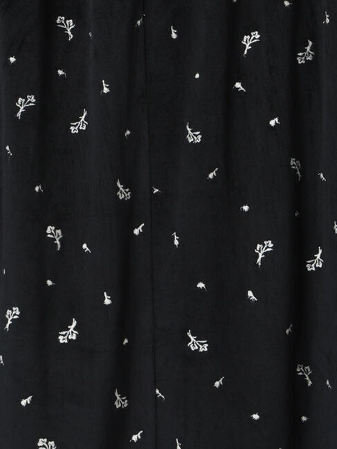 Samansa Mos2「ベロアプリーツ/刺繍アソートナロースカート」|スカート|