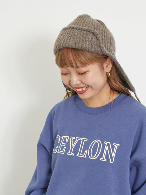 Samansa Mos2「裏ボアロゴプリントスウェット」|Tシャツ・カットソー|