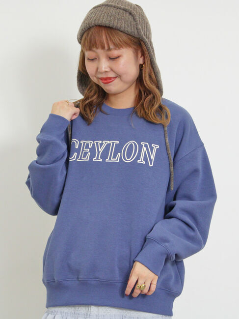 Samansa Mos2「裏ボアロゴプリントスウェット」|Tシャツ・カットソー|