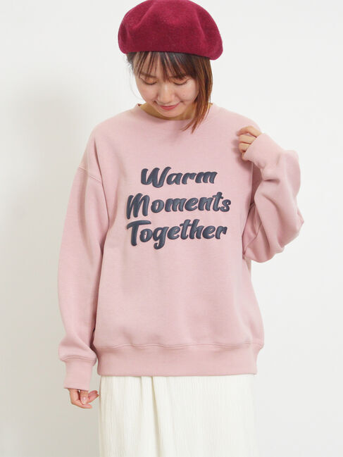 Samansa Mos2「裏ボアロゴプリントスウェット」|Tシャツ・カットソー|